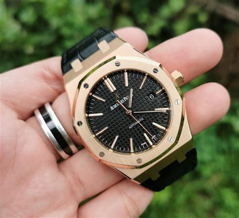 audemars piguet royal oak rose gold leather strap replica|audemars piguet strap replacement band.